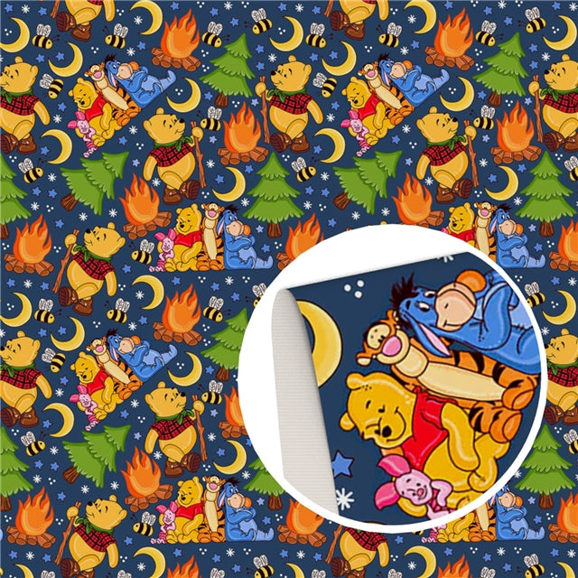 Pooh Bear Printed Faux Leather Sheet FeeFiFauxLeather