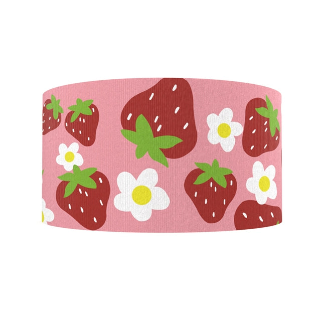 Strawberries Daisies 1 Yard Printed Grosgrain Ribbon 1 1/2 inch wide