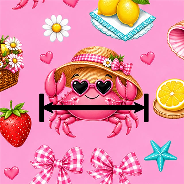 Crab Beach Printed Faux Leather Sheet FeeFiFauxLeather