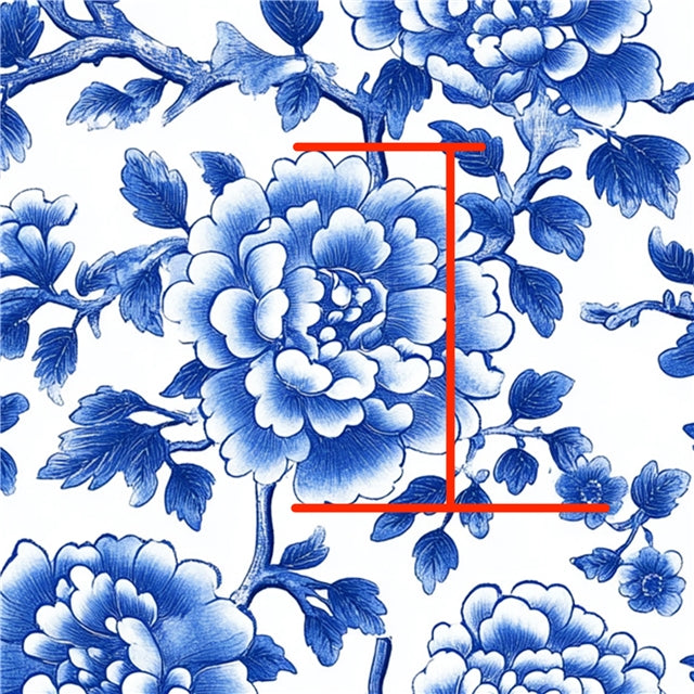 Blue and White Floral Chinoiserie Textured Liverpool/ Bullet Fabric
