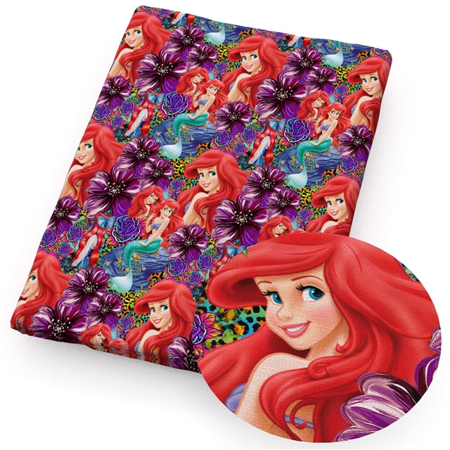 The Little Mermaid Ariel Textured Liverpool/ Bullet Fabric with a textured feel