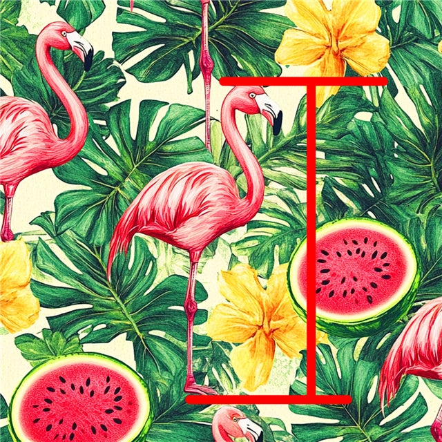 Flamingo Watermelon Smooth Faux Leather Sheet