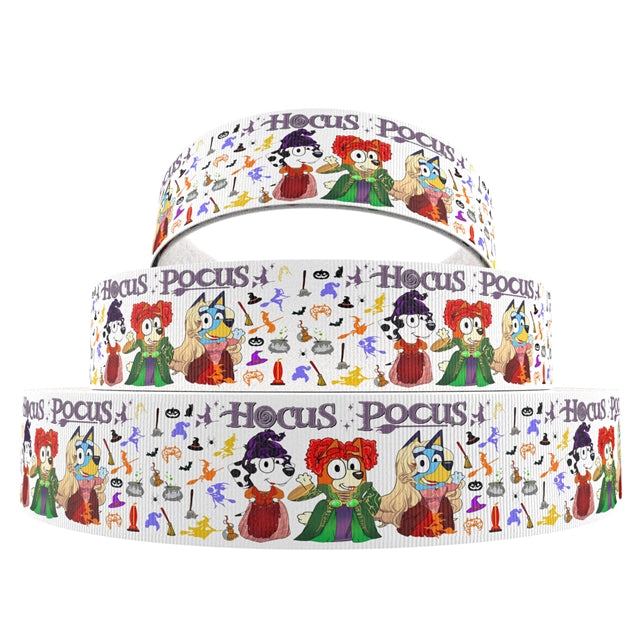 Hocus Pocus Halloween 1 Yard Printed Grosgrain Ribbon 1 1/2 inch wide