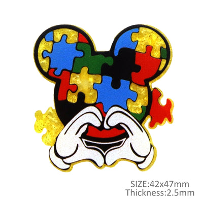 Mickey Autism Fine Glitter Acrylic 5 piece set