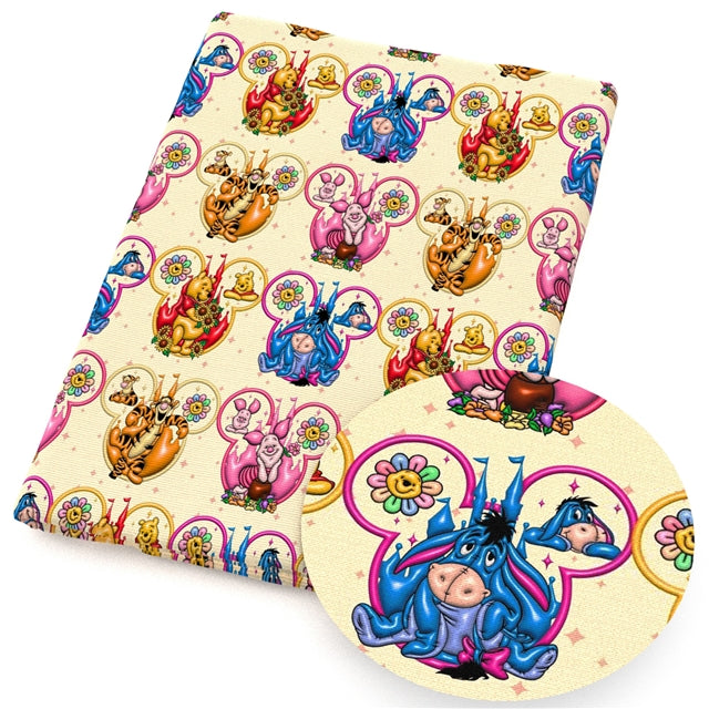 Pooh Bear Bullet Printed Fabric FeeFiFauxLeather