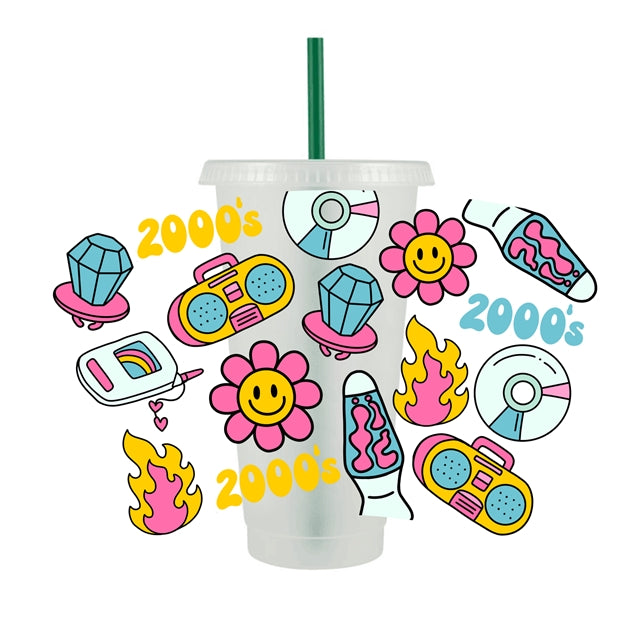 2000’s Nostalgia UV DTF Wrap for 24 oz Tapered Cup