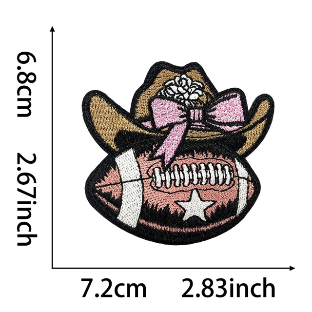 Cowboy Hat Football Embroidery Patch