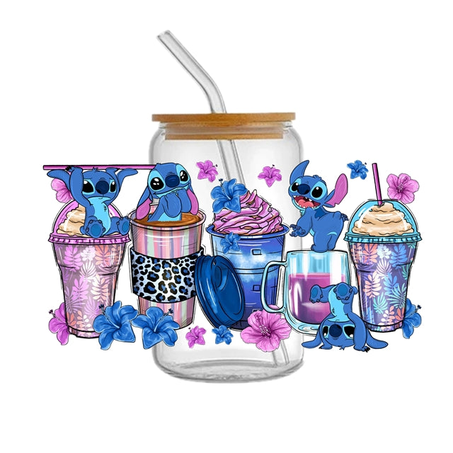 Blue Alien UV DTF Cup Wrap – Easy Cup Wrap for Tumblers & Projects FeeFiFauxLeather