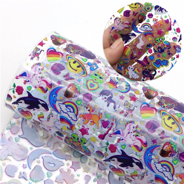 Rainbow Lisa Printed See Through Sheet Clear Transparent Sheet