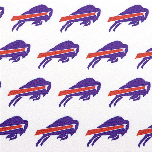 Buffalo Bills Football Printed Faux Leather Sheet FeeFiFauxLeather