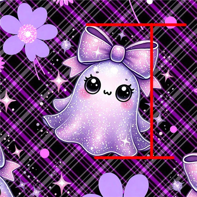 Cute Ghost Bullet Printed Fabric FeeFiFauxLeather