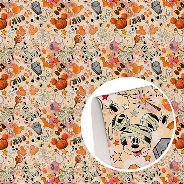 Mouse Fall  Print Smooth Faux Leather Sheet FeeFiFauxLeather