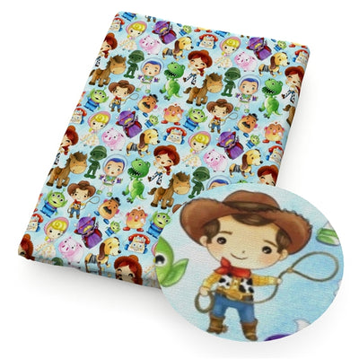 Toy Story Characters Textured Liverpool/ Bullet Fabric with a textured feels