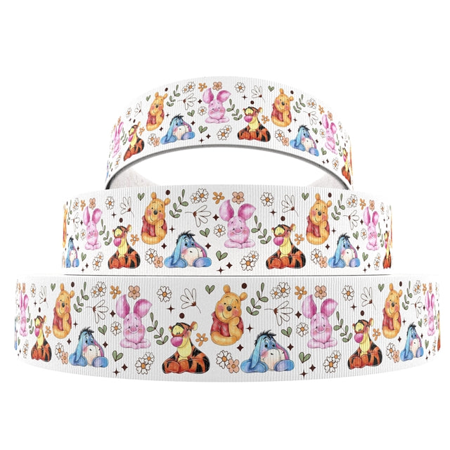 Pooh Bear 1 Yard 1 1/2 Inch Wide Printed Grosgrain Ribbon FeeFiFauxLeather