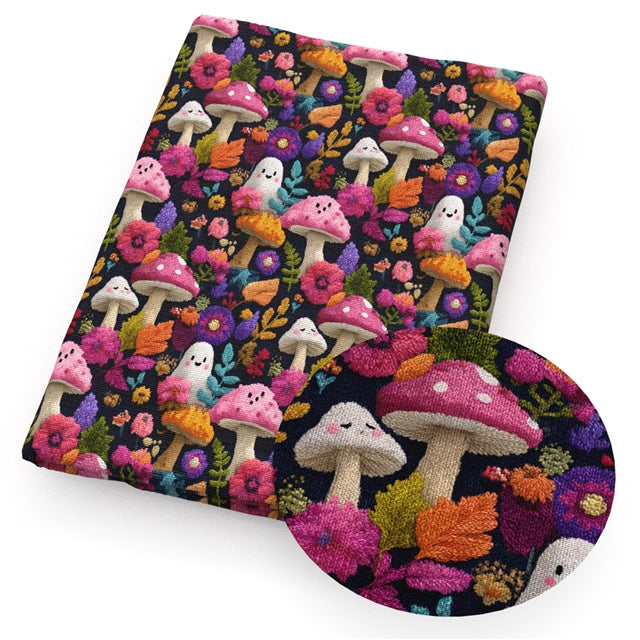 Mushrooms Printed Fabric FeeFiFauxLeather