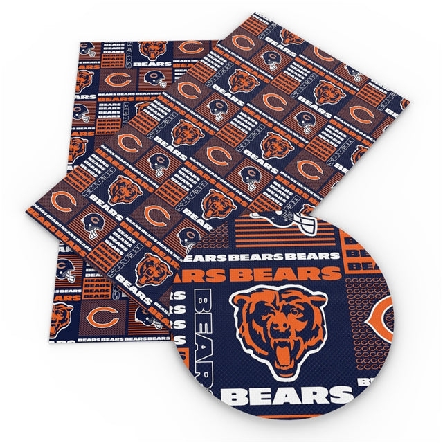 Bears Football Printed Faux Leather FeeFiFauxLeather