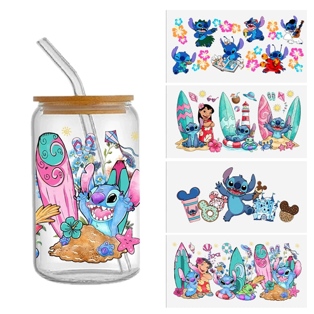 Blue Alien Beach UV DTF Cup Wrap – Easy Cup Wrap for Tumblers & Projects FeeFiFauxLeather