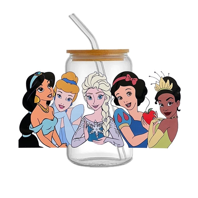 Princesses UV DTF Glass Can Wrap FeeFiFauxLeather