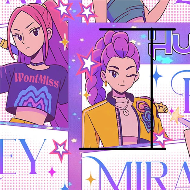 K-Pop Huntrix Printed Fabric FeeFiFauxLeather