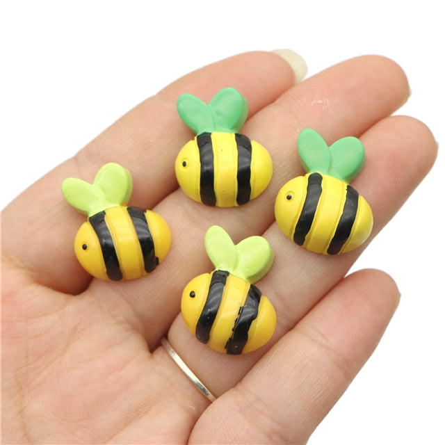 3-D Light Green Bees Acrylic Resin 5 piece set FeeFiFauxLeather