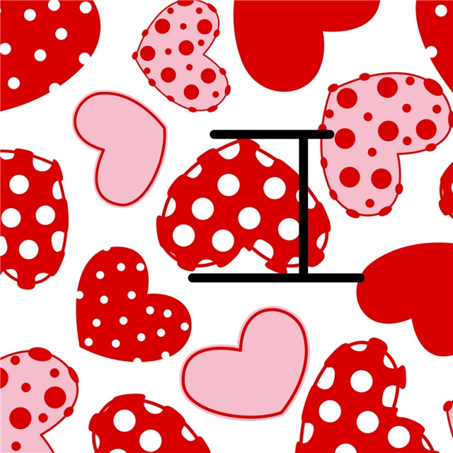 Valentine Hearts Printed Faux Leather Sheet FeeFiFauxLeather