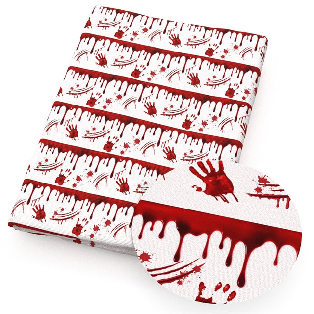 Blood Halloween Faux Leather Sheet – Cartoon Character Smooth Material for DIY Accessories FeeFiFauxLeather