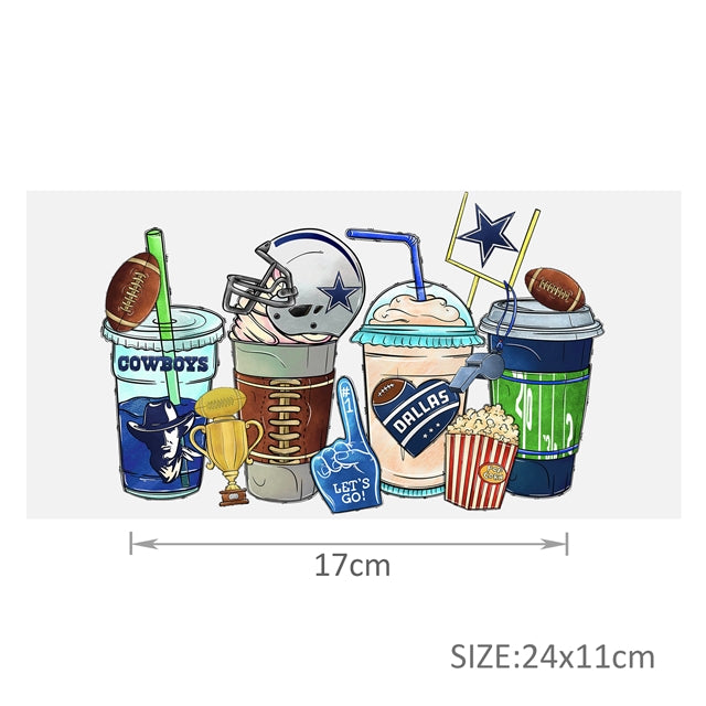 Cowboys Football UV DTF Glass Can Wrap
