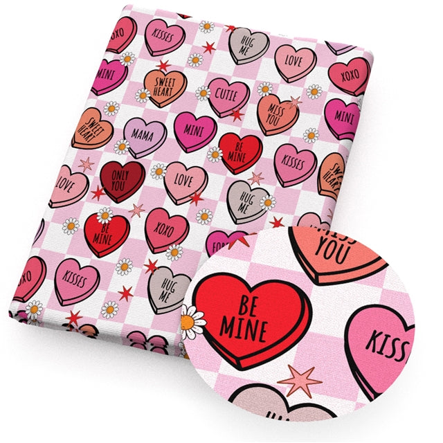 Valentine Hearts Printed Faux Leather Sheet