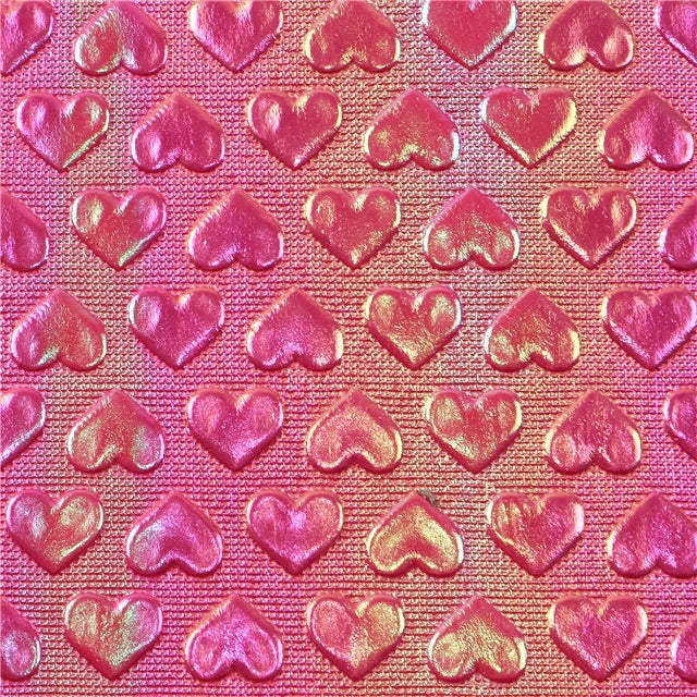 Holographic Heart Bump Texture  Glitter Printed Faux Leather FeeFiFauxLeather
