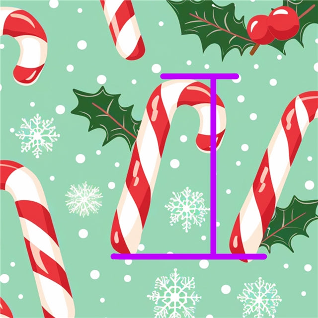 Candy Cane Christmas Printed Fabric FeeFiFauxLeather