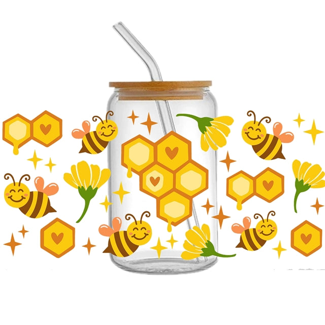 Bees UV DTF Cup Wrap – Easy Cup Wrap for Tumblers & Projects FeeFiFauxLeather