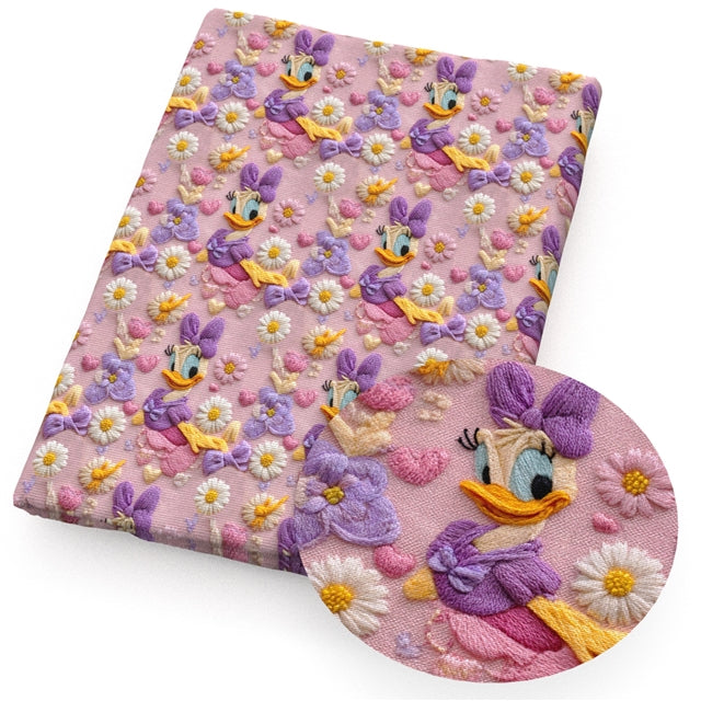 Daisy Duck Bullet Printed Fabric FeeFiFauxLeather