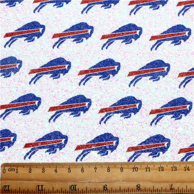 Buffalo Bills Chunky Glitter Printed Faux Leather Sheet