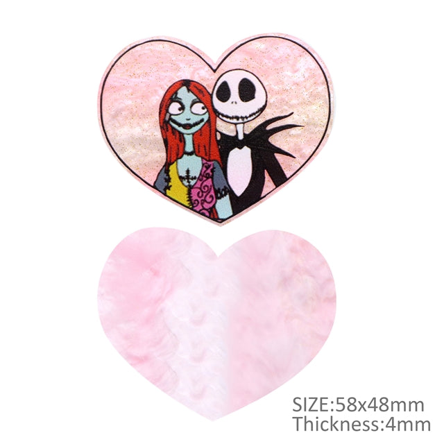 Sally & Jack Nightmare Before Christmas Fine Glitter Acrylic 5 piece set