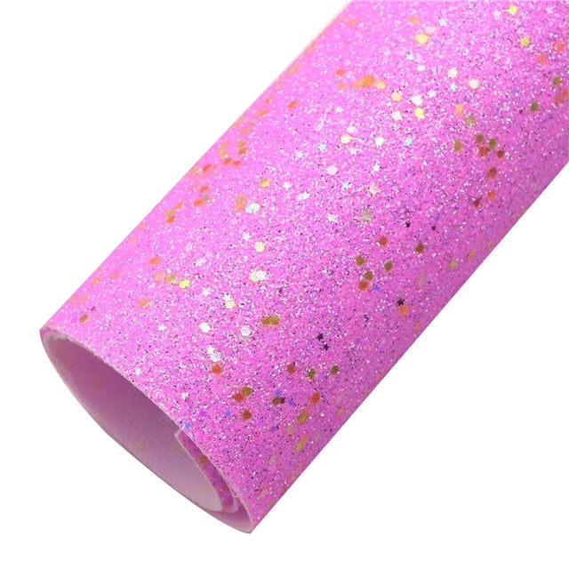 Holographic Chunky Glitter Printed Faux Leather FeeFiFauxLeather