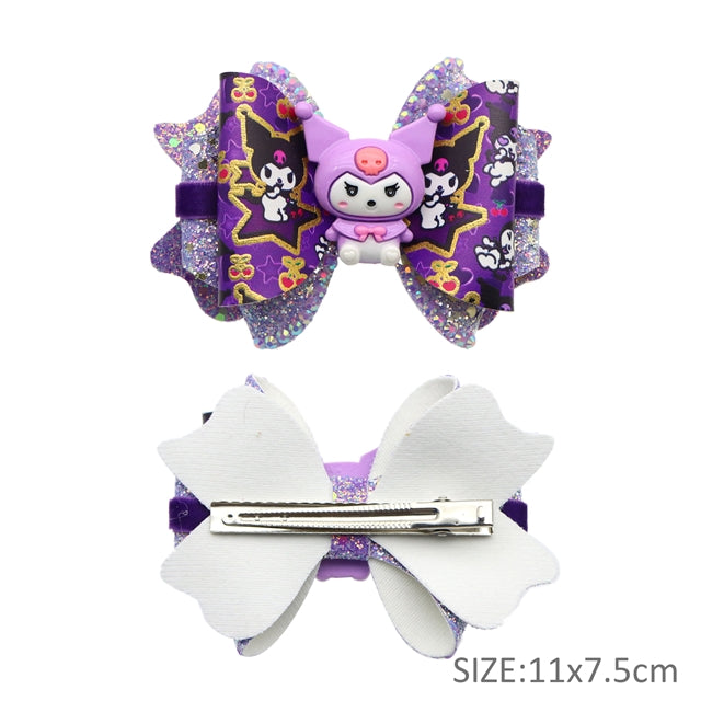 Cute Cat Printed Faux Leather Pre-Cut Bow Includes Centerpiece