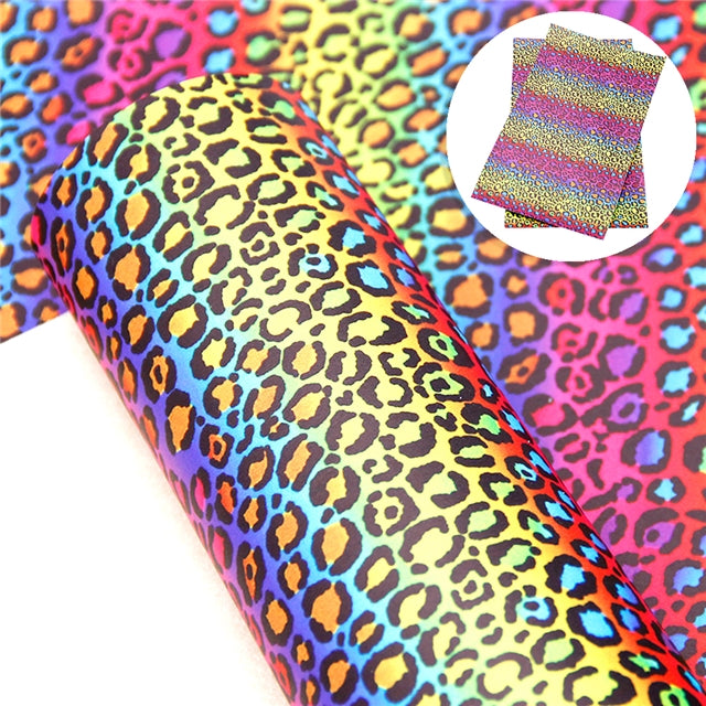 Lisa Frank Litchi Printed Faux Leather Sheet Litchi has a pebble like feel with bright colors
