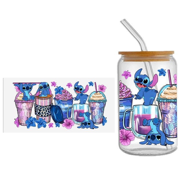 Blue Alien UV DTF Cup Wrap – Easy Cup Wrap for Tumblers & Projects FeeFiFauxLeather