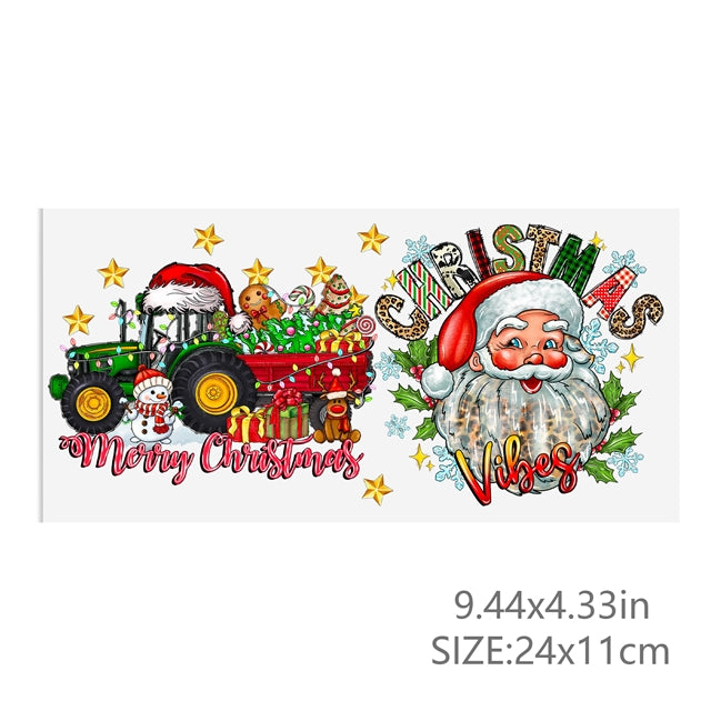 Christmas UV DTF Cup Wrap – Winter Holiday Wrap for DIY Drinkware Projects FeeFiFauxLeather