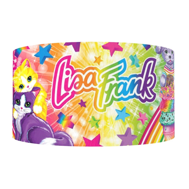 Rainbow Lisa 1 Yard Printed Grosgrain Ribbon 1 1/2 inch wide FeeFiFauxLeather
