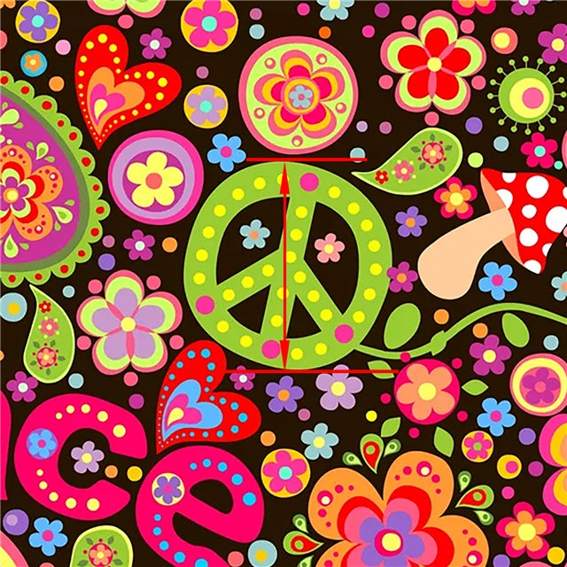 Flower Peace Bullet Textured Liverpool Fabric