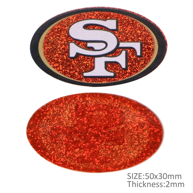 49ers Football Fine Glitter Acrylic 5 piece set