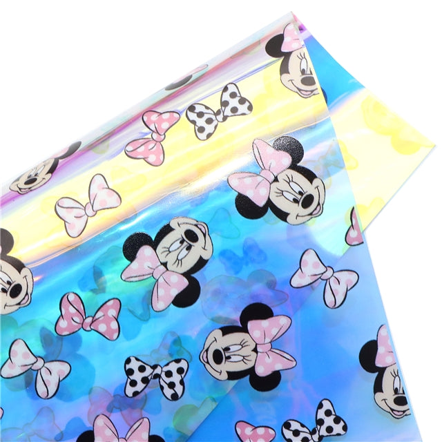 Mouse Holographic Printed Faux Leather Print Sheet