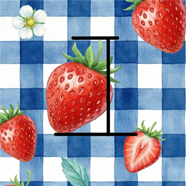 Strawberry Plaid Printed Faux Leather Sheet