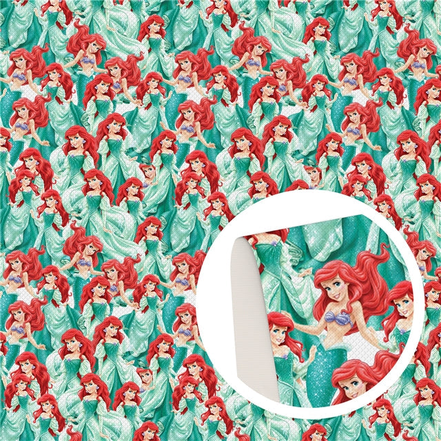Mermaid Print Smooth Faux Leather Sheet FeeFiFauxLeather