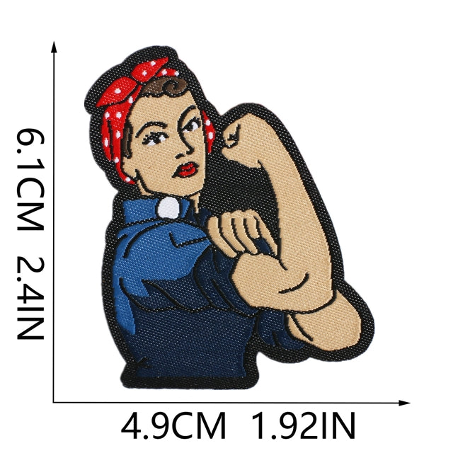 Tiger and Muscle Woman Embroidery Patch