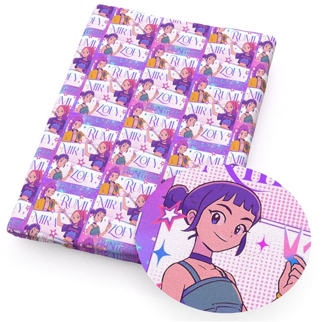 K-Pop Huntrix Printed Fabric FeeFiFauxLeather