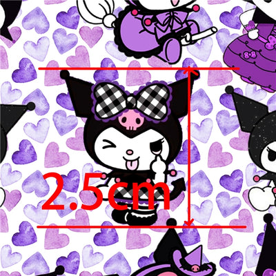 Kuromi Sanrio Hello Kitty Glitter Double Sided Pattern Faux Leather Sheet
