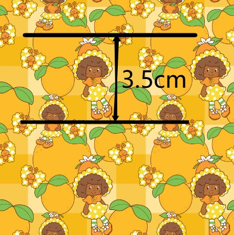 Orange Blossom Strawberry Shortcake Printed Faux Leather FeeFiFauxLeather