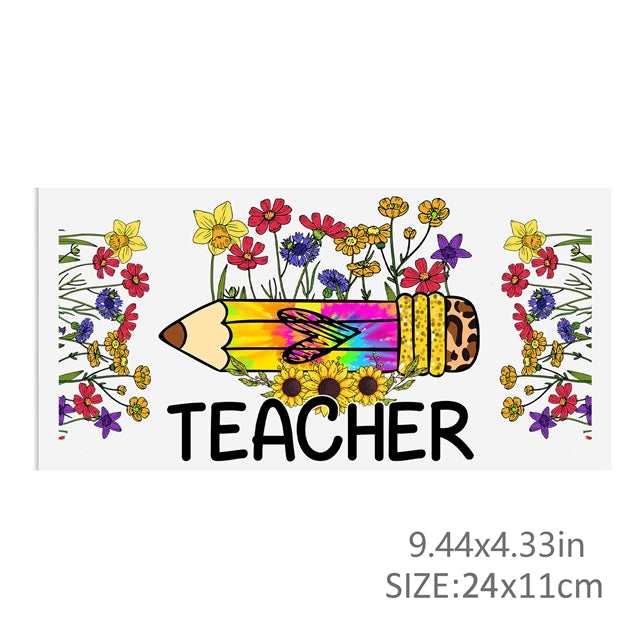 Teacher UV DTF Cup Wrap – Easy Cup Wrap for Tumblers & Projects FeeFiFauxLeather